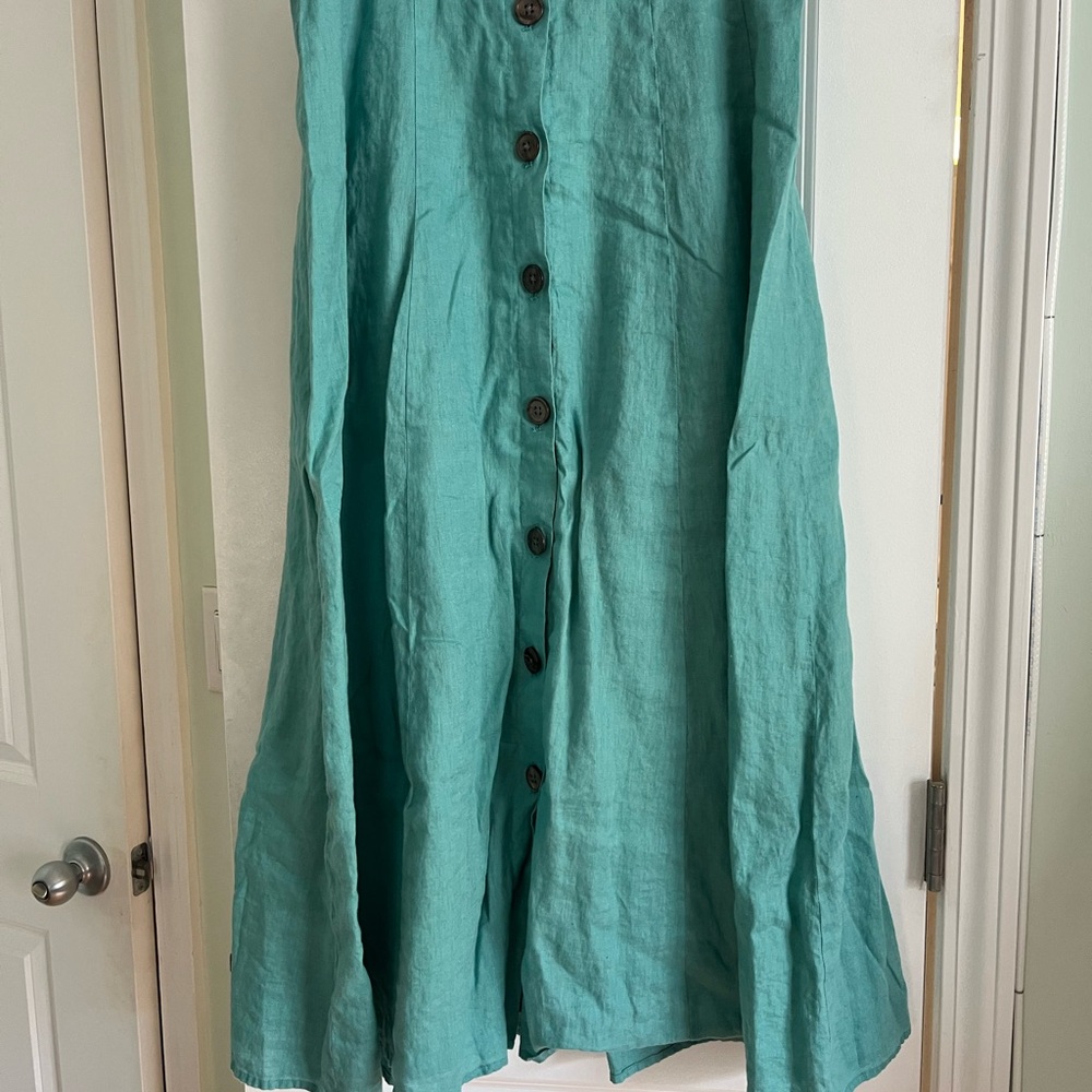 J. Jill Teal Button-Down Maxi Skirt